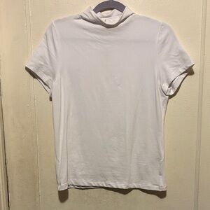 Madewell White Mock Neck Short Sleeve Tee